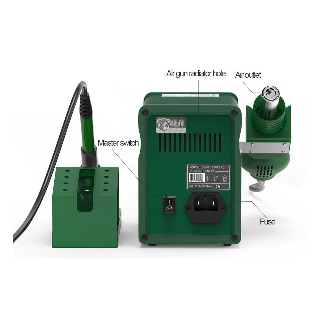 Estación de retrabajo SMD 2 en 1 BST-898D, pistola de aire caliente, estación de soldadura, soldador para IC SMD, estación de retrabajo de soldadura DE, 220 V | Emirates Keys