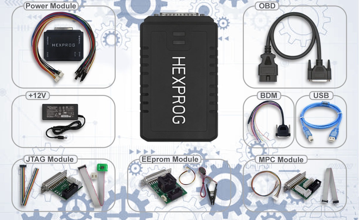 Il programmatore HexTag e HexProg supporta la maggior parte degli MCU Ecus per leggere e scrivere flash ed eeprom inclusi CAS4 e CAS4+ HexProg Chip Tuning Tool