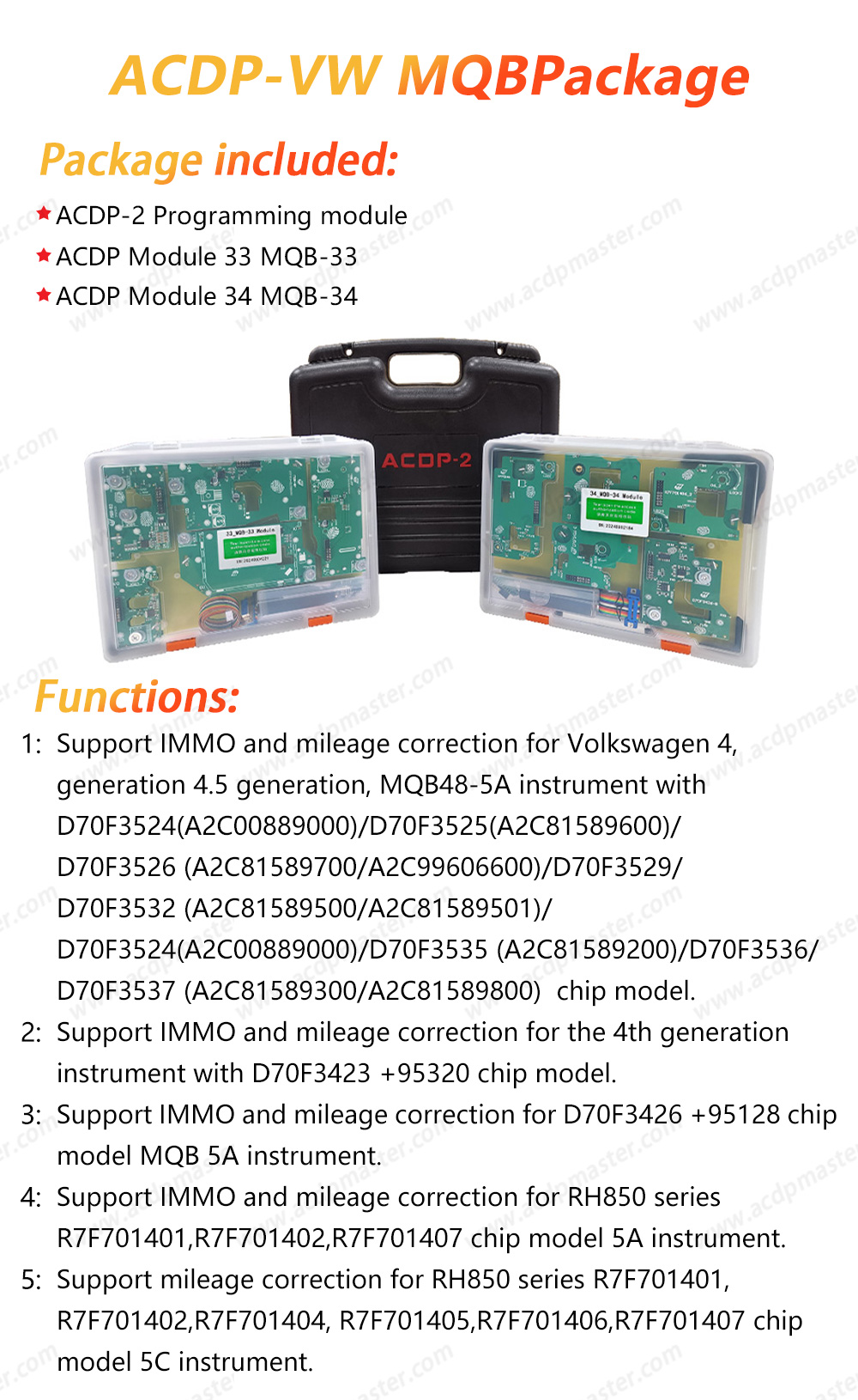 Pacchetto Yanhua ACDP VW MQB 48/49 5A/5C (Yanhua Mini ACDP 2 Key Programming Master Basic + Modulo ACDP 34, VW MQB34 + Modulo ACDP MQB48 33) | Emirates Keys