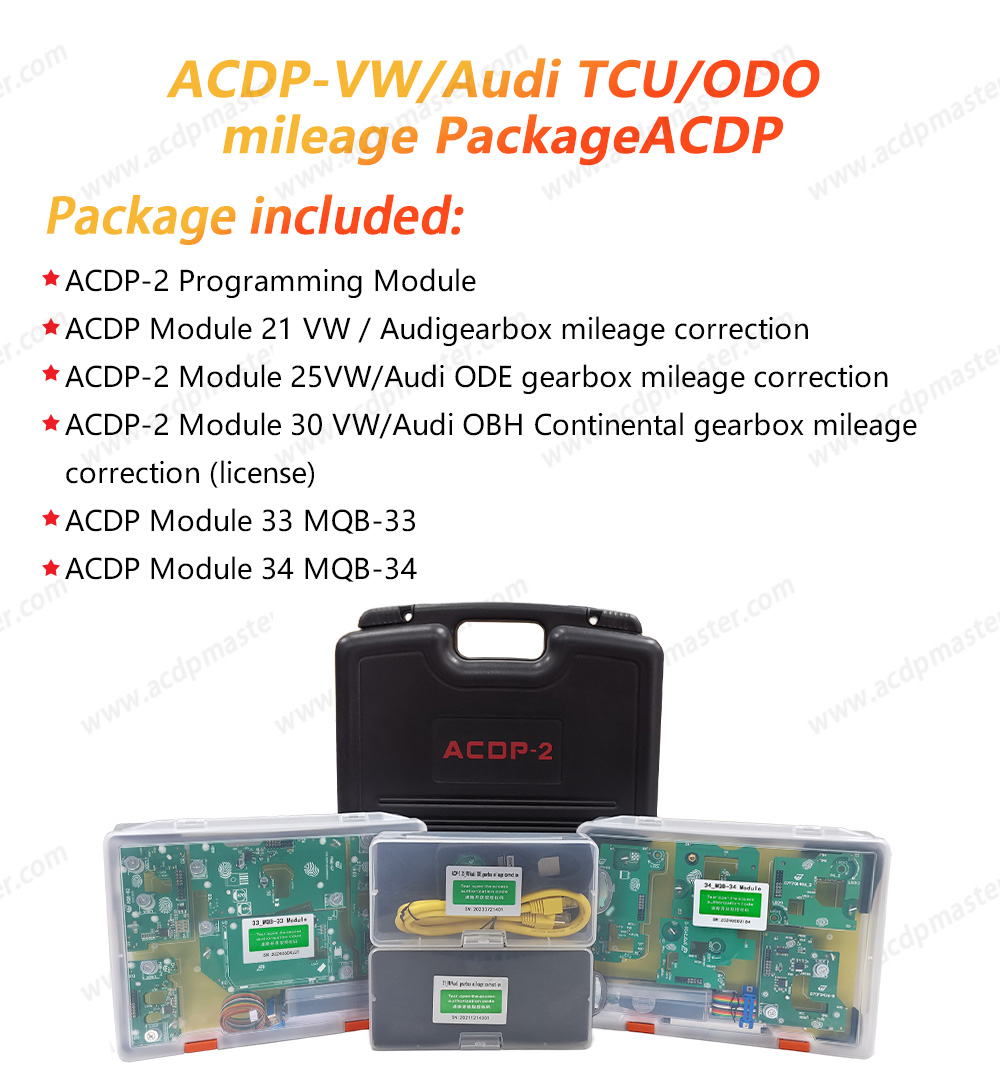 Pacchetto chilometraggio YanhuaACDP VW / Audi TCU / ODO (modulo di programmazione ACDP-2+modulo 21+modulo 25+modulo 30+modulo 33+modulo 34) | Chiavi degli Emirati