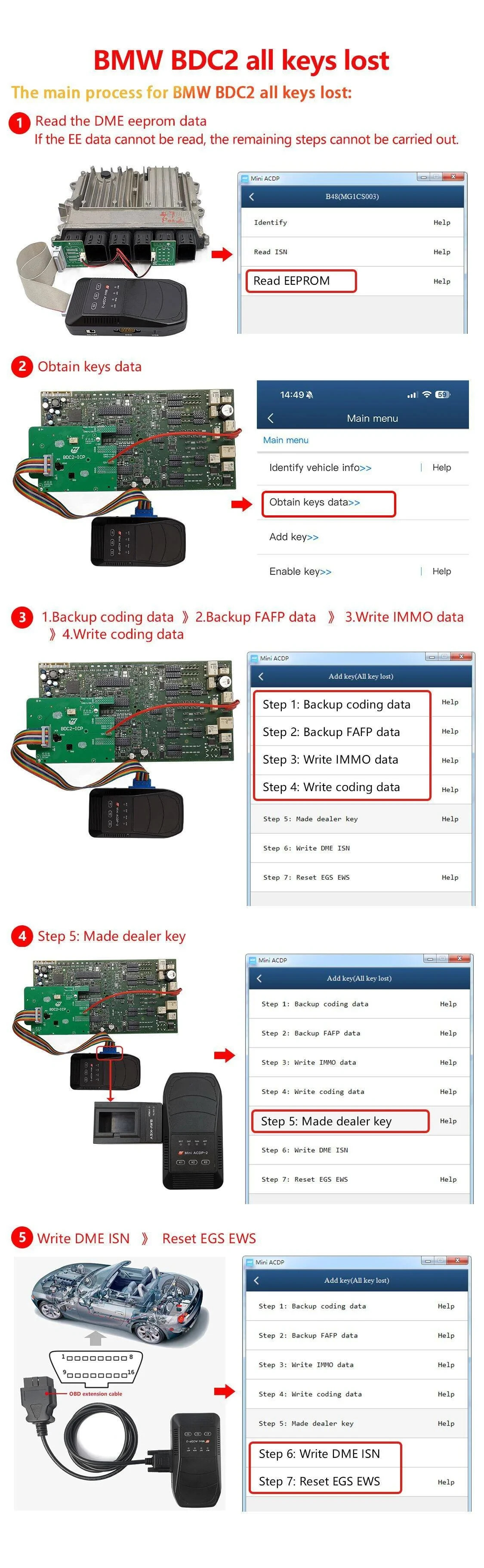 BMW BDC2 Tutte le chiavi perse BMW BDC2 All Key Lost