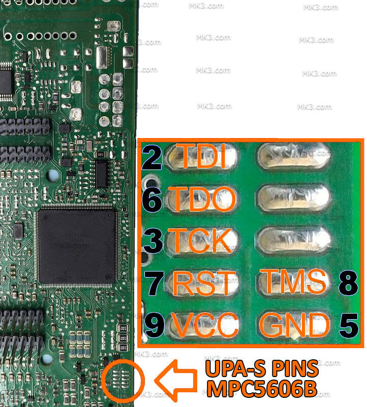 read and write Motorola MPC5606B with UPA-USB-S programmer connection diagram Motorola Tmpro SW Module 201 Connect